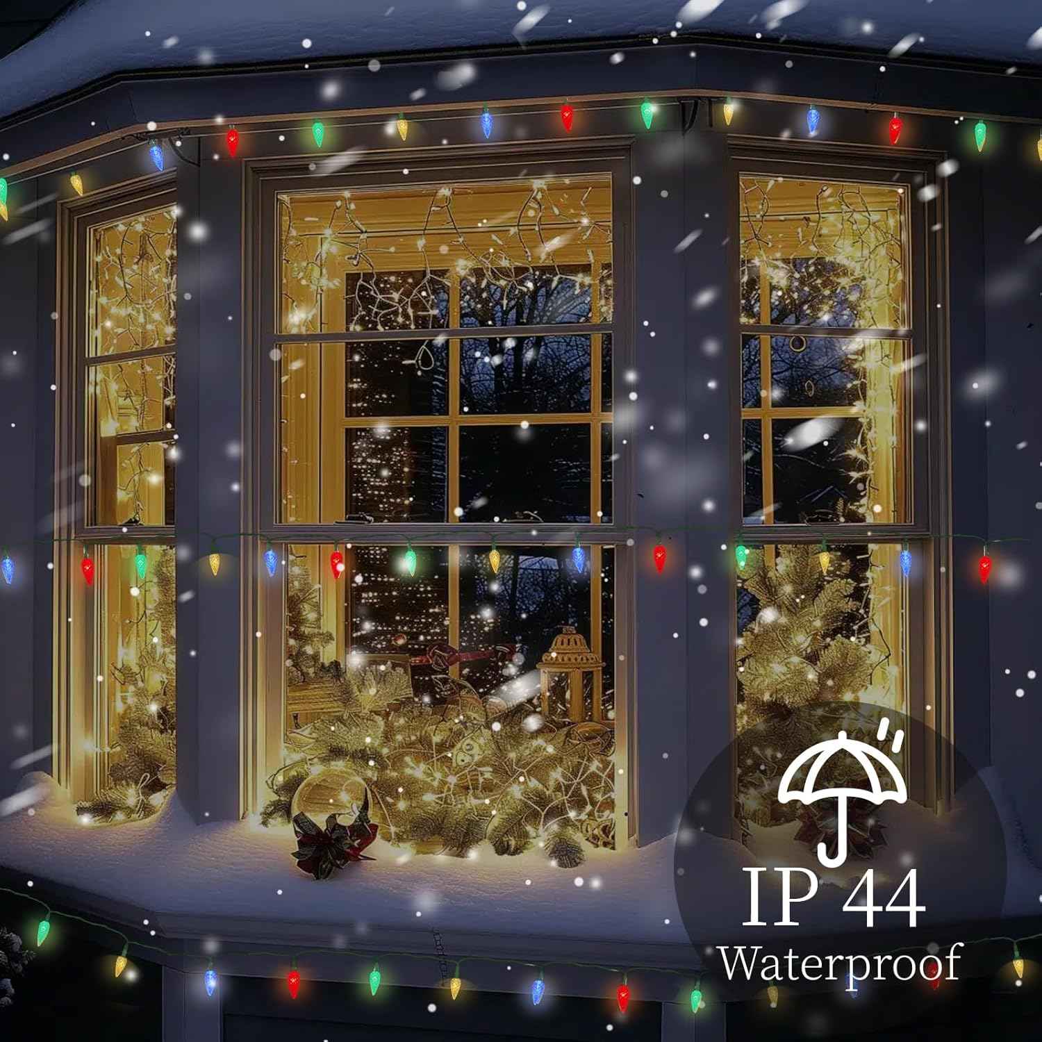 Anycosy C3 100 LED Solar String Lights – Understated Warm White Holiday Lights for Intentional, Uncluttered Home Decor