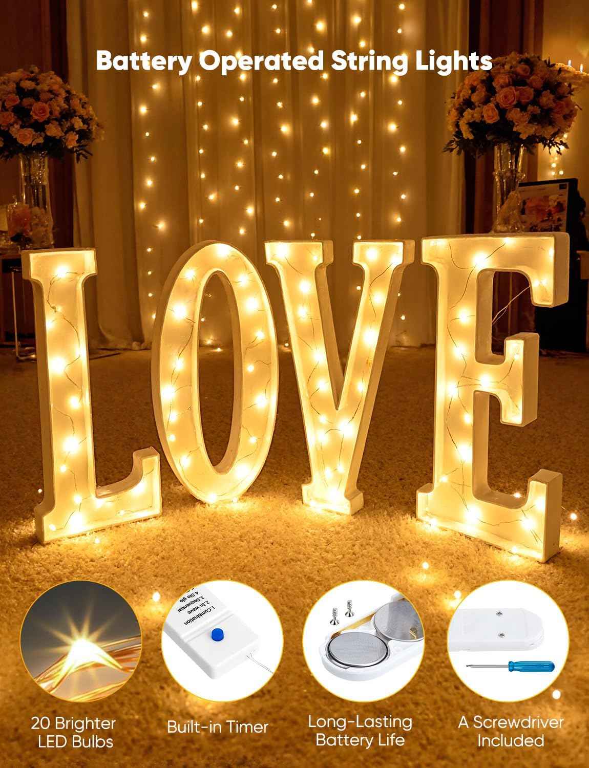 Minetom Fairy Lights 12 Pack – Child-Safe Nursery and Kids Bedroom Night Light, Cool-Touch Battery Operated LED String Lights with Timer