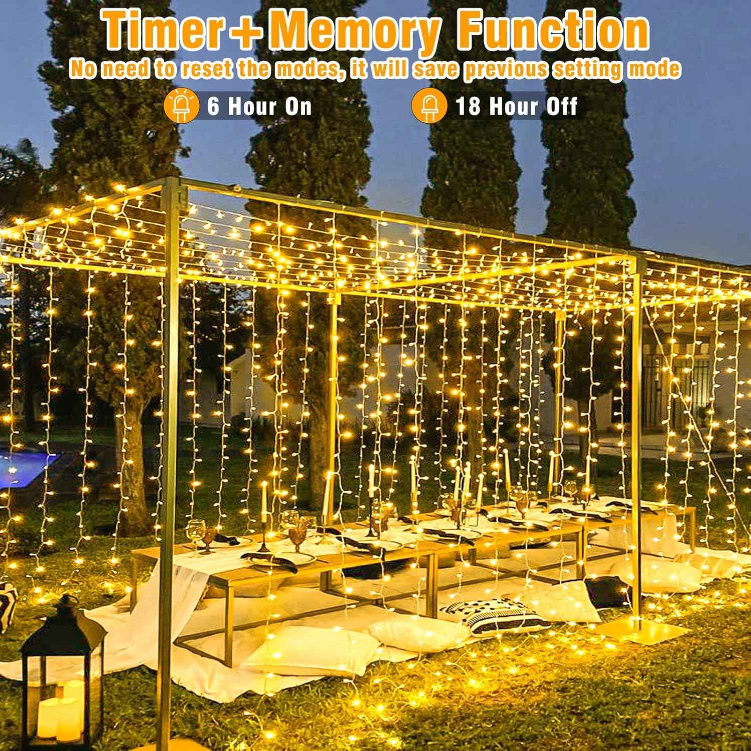 Xmars Warm White Fairy String Lights – 100ft Connectable Living Room Aesthetic, 8 Mode Dimmable Twinkle for Home Accent