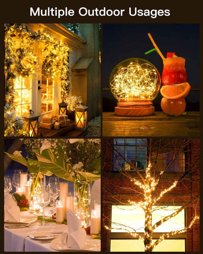 Brightown Solar Fairy Lights – Flexible Copper Wire Outdoor String Lights for Camping, Pergola and Garden Parties
