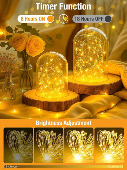 btfarm String Lights – Living Room Aesthetic Accent with Flexible Silver Wire and Timer