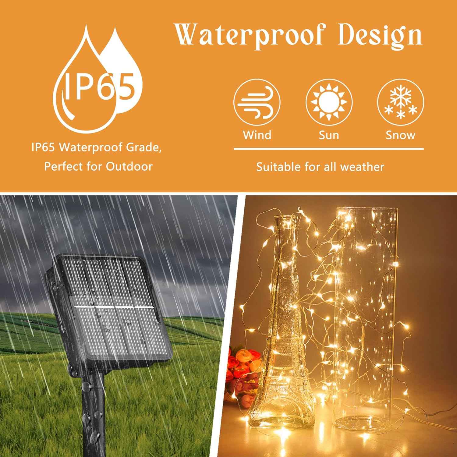 LUMENAIR Solar Fairy Lights – Waterproof 200 LED String Lights for Pergola Garden and Outdoor Dining Setup
