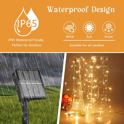 LUMENAIR Solar Fairy Lights – Waterproof 200 LED String Lights for Pergola Garden and Outdoor Dining Setup