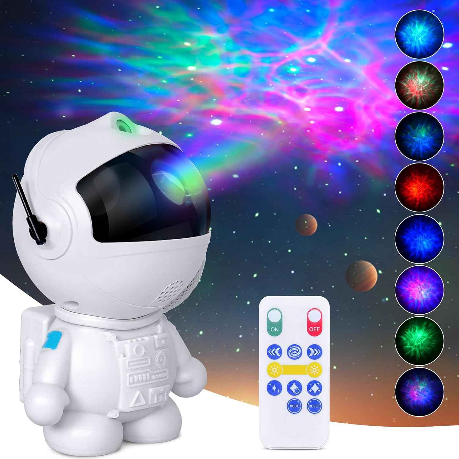 CosmoCast Astronaut Star Projector – Parent-Approved Bedtime Light for Toddlers, Dimmer and Blue-to-Red Mode for Fear of the Dark