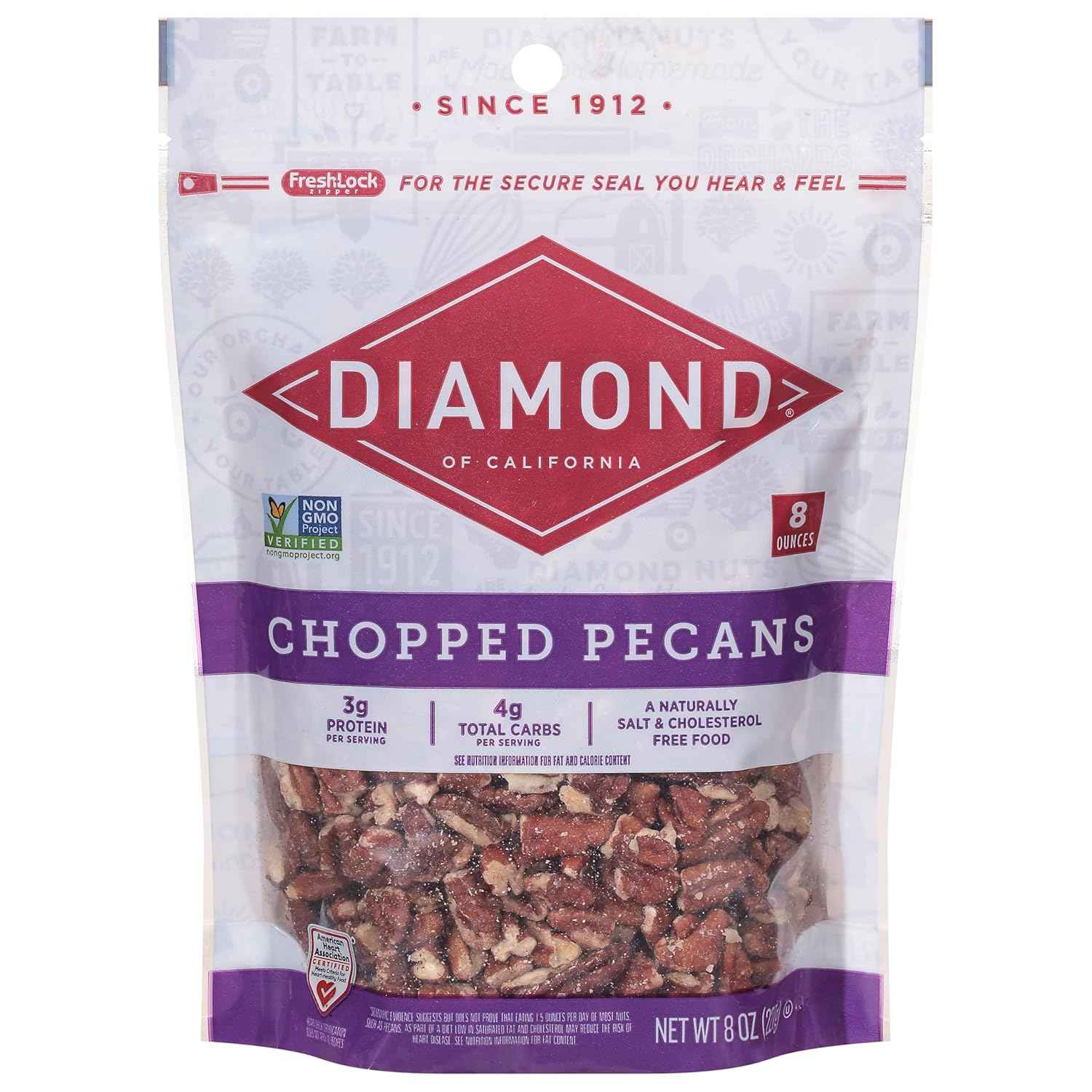 Diamond of California Chopped Pecans – Gourmet Hostess Gift for Holiday Baking, Premium Pantry Addition for Cheese Board Lovers