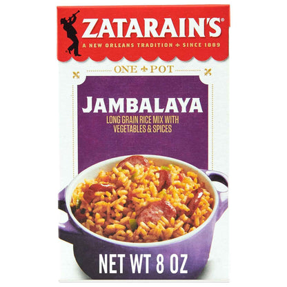 Zatarain's Jambalaya 8 oz Box – No MSG Added Creole Rice Mix for Family Wellness Dinners