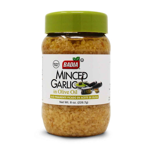 Badia Pre-Minced Garlic in Olive Oil – Compact Camping Seasoning for Outdoor Grill Stations