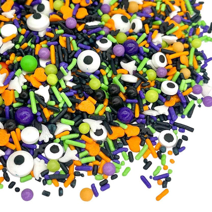 Manvscakes Halloween Sprinkles - Kid-Friendly Edible Sprinkles for Classroom Halloween Party Treats, Ghost and Pumpkin Mix, 8oz