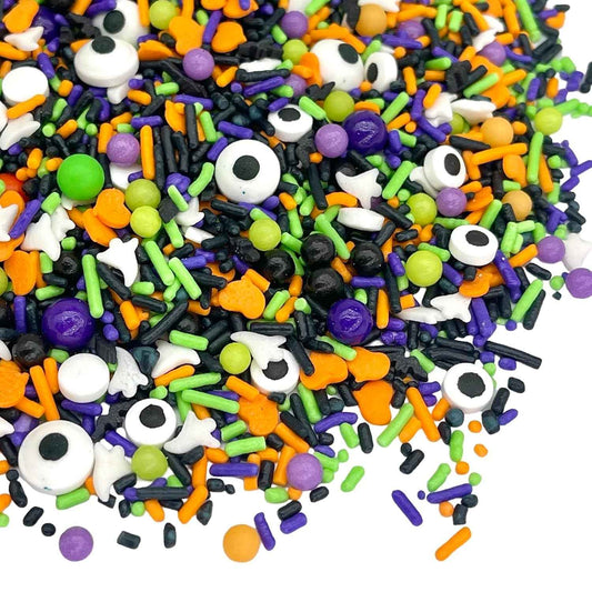 Manvscakes Halloween Sprinkles - Kid-Friendly Edible Sprinkles for Classroom Halloween Party Treats, Ghost and Pumpkin Mix, 8oz