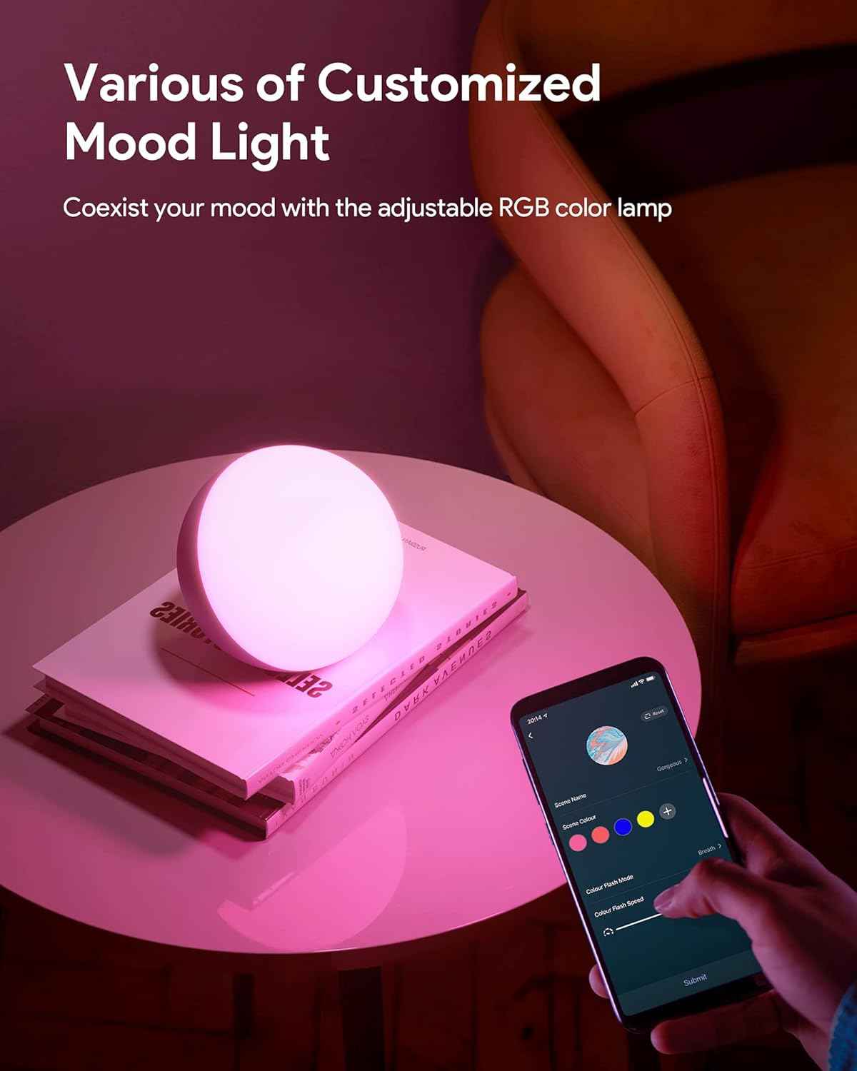Hifree Smart Table Lamp – Safe Nursery Night Light for Babies, Flicker-Free Anti-Blue LED Lamp for Kids Room