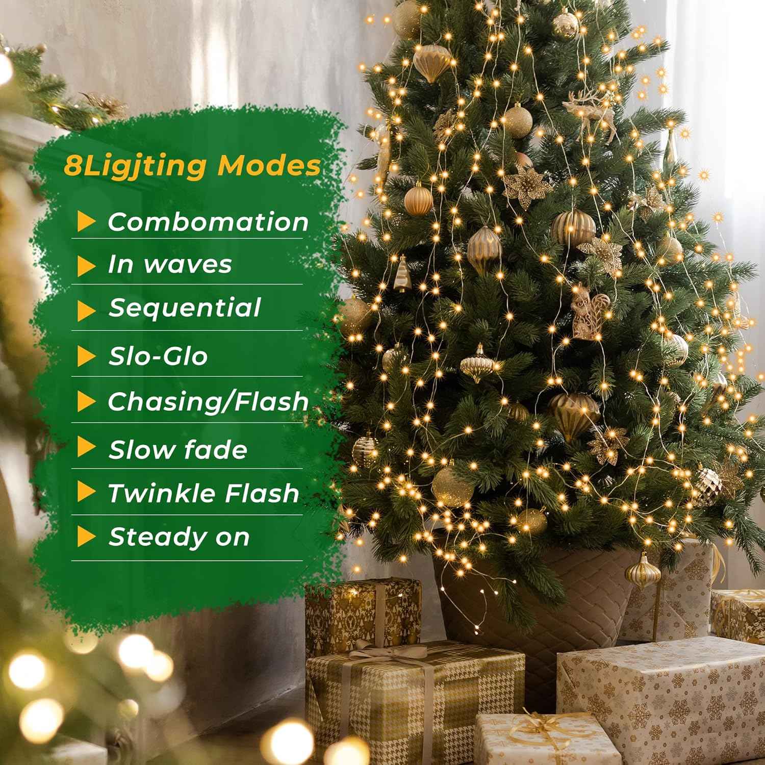 Lumastro Pre-Strung 8.2FT Christmas Lights with Memory Function Easy Plug-and-Play Gift for First-Time Tree Decorators