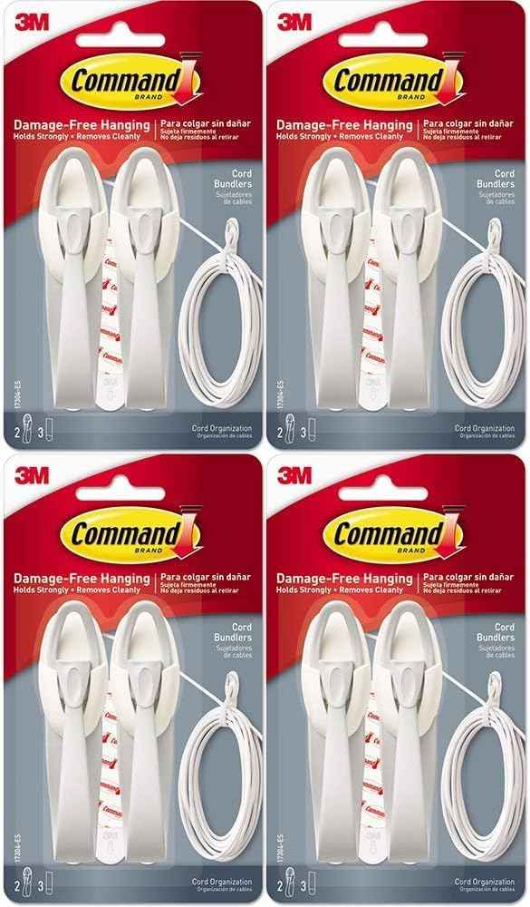 3M Command Cord Bundlers – Remote Work Desk Organizer to Eliminate Tangled Wires