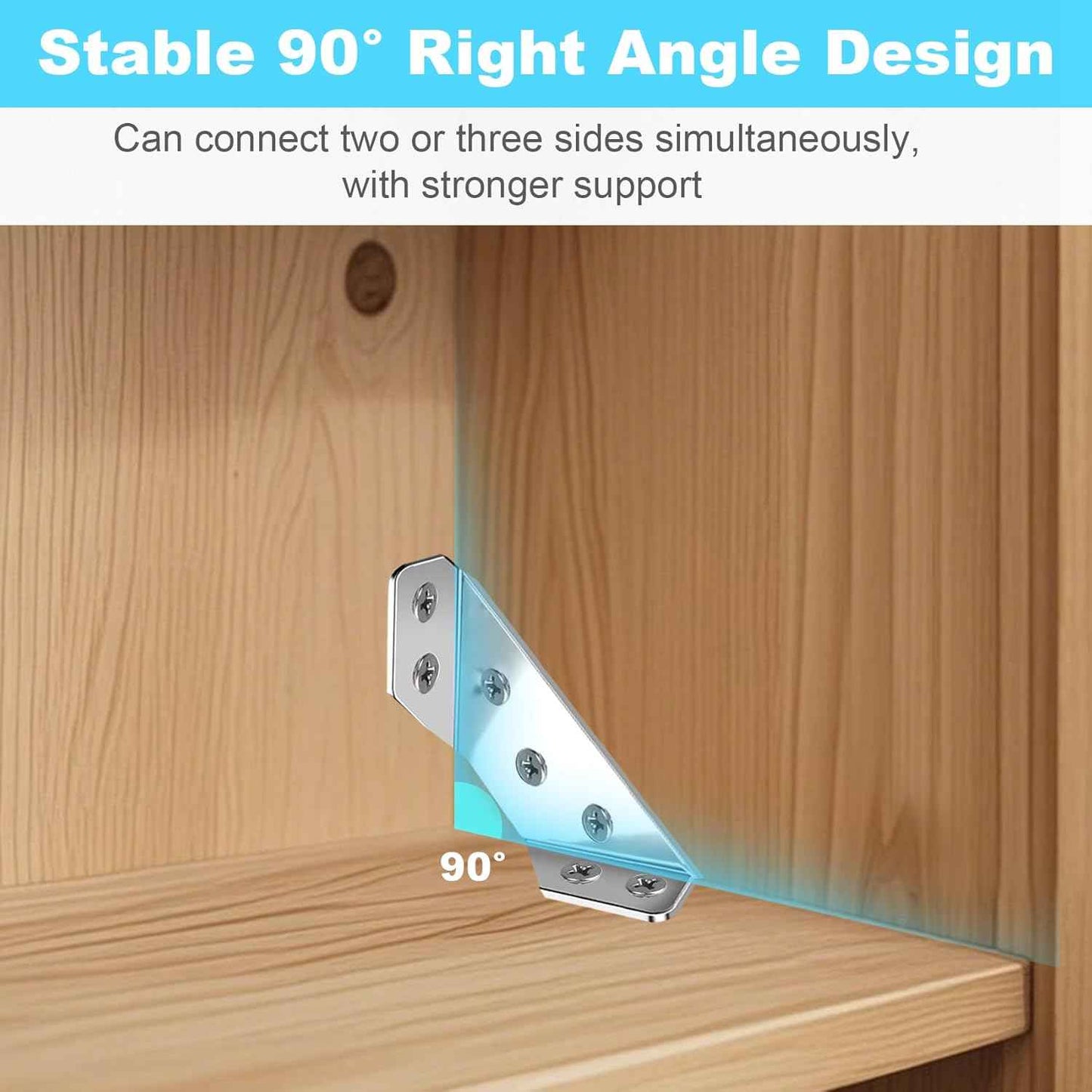 Corner Bracket Co. Child Safe Corner Brackets for Furniture, Secure Reinforcement to Stop Wobbly Tables and Bed Frames