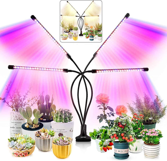 LUMIPRO Grow Light for Indoor Plants — Thoughtful Birthday Gift for Plant Lovers, Mom, and Coworkers with Timer