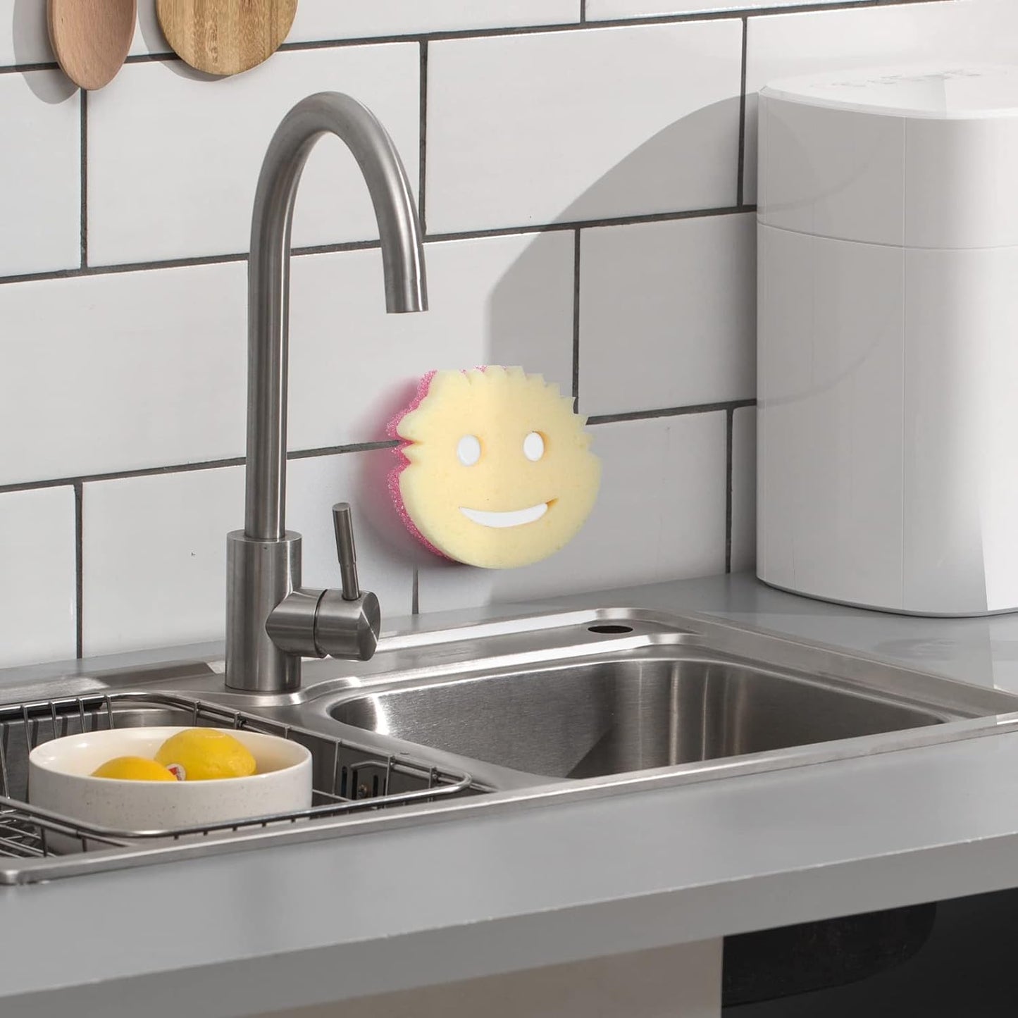 Sponge_Holder,_Sink_Caddy_for_Scrub_Sponges_with_Suction_Cup_Installation,_Kitchen/Bathroom_Sink_Sponge_Storage,_Self_Draining,_Dishwasher_Safe_for_Holding_Smiley_Sponges_(Sponges_Not_Included),1pcs_Organiser_Plastic_Rack_Smooth