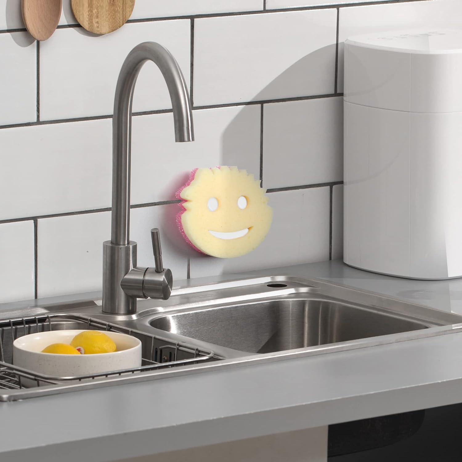 Sponge_Holder,_Sink_Caddy_for_Scrub_Sponges_with_Suction_Cup_Installation,_Kitchen/Bathroom_Sink_Sponge_Storage,_Self_Draining,_Dishwasher_Safe_for_Holding_Smiley_Sponges_(Sponges_Not_Included),1pcs_Organiser_Plastic_Rack_Smooth