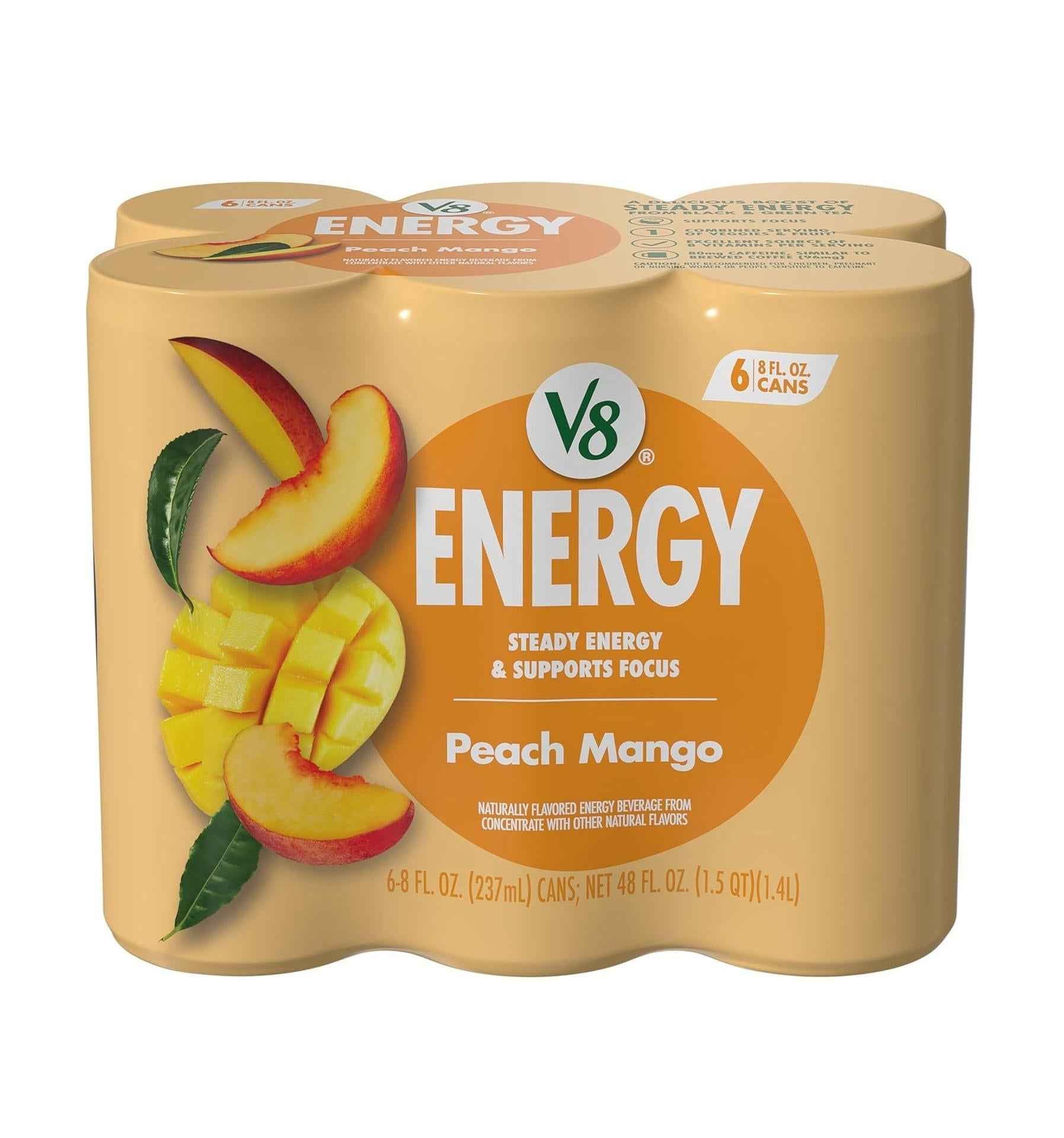 V8 +Energy Travel Energy Drink – Road Trip Driver Alertness with Tea Caffeine, 80mg per Can, Variety Pack of 12 for the Open Road