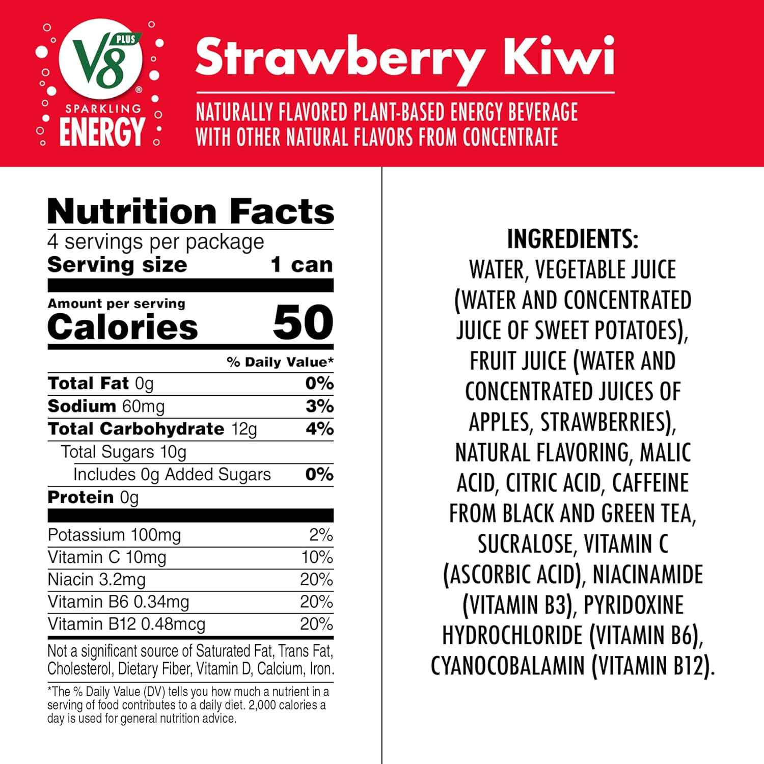 V8 +Energy Sparkling Pomegranate Blueberry – Sugar-Free Focus Drink for the Home Office