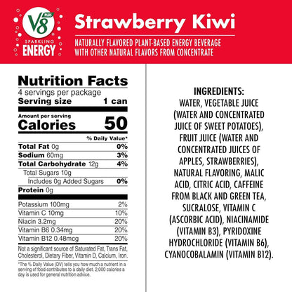 V8 +Energy Sparkling Pomegranate Blueberry – Sugar-Free Focus Drink for the Home Office