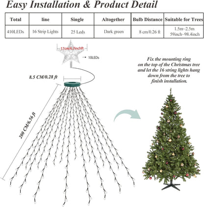 aneeway_Christmas_Tree_Lights_with_Star_Toppers,_410_LED_Christmas_Lights_with_8_Modes_&_Memory_Function,_6.6FT_x_16_String_Lights_with_Remote_Control_&_Timing_for_Xmas_Ornaments_-_Warm_White