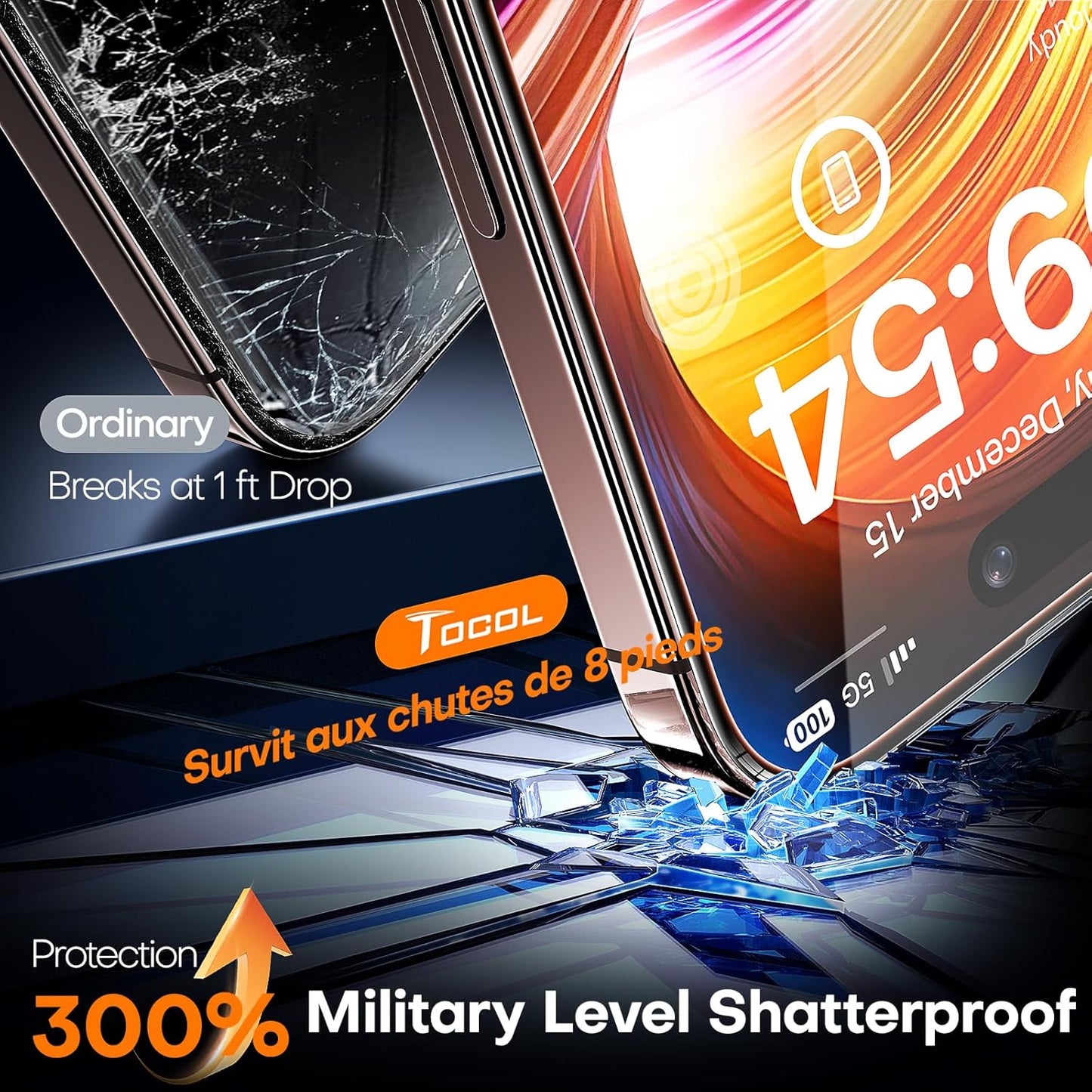 TOCOL_for_iPhone_16_Pro_Max_Screen_Protector,_9H_Hardness_Military_Grade_Shatterproof_HD_Tempered_Glass_Full_Coverage_Easy_Installation_Case_Friendly_2_Pack