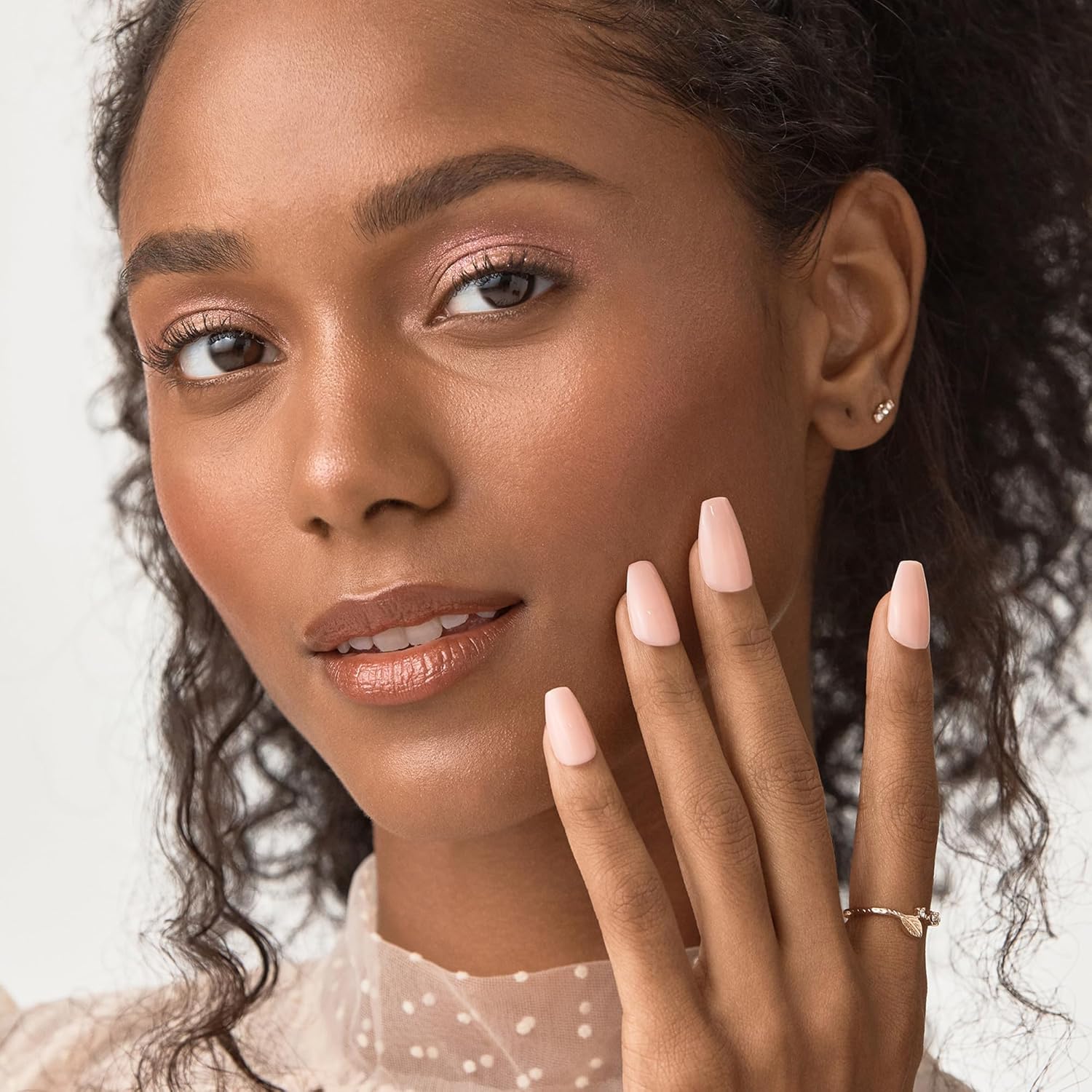 KISS_imPRESS_No_Glue_Mani_Press_On_Nails,_'Serendipity',_Pink,_Medium_Size,_Coffin_Shape,_Includes_30_Nails,_Prep_Pad,_Instructions_Sheet,_1_Manicure_Stick,_1_Mini_File