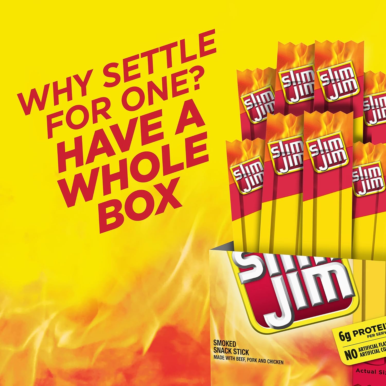 Slim_Jim_Smoked_Meat_Sticks,_Original_Flavor,_6g_Protein_Per_Serving,_Snack_Size,_Father's_Day_Snack_Gift_for_Dad,_0.28_oz._(26_Count)