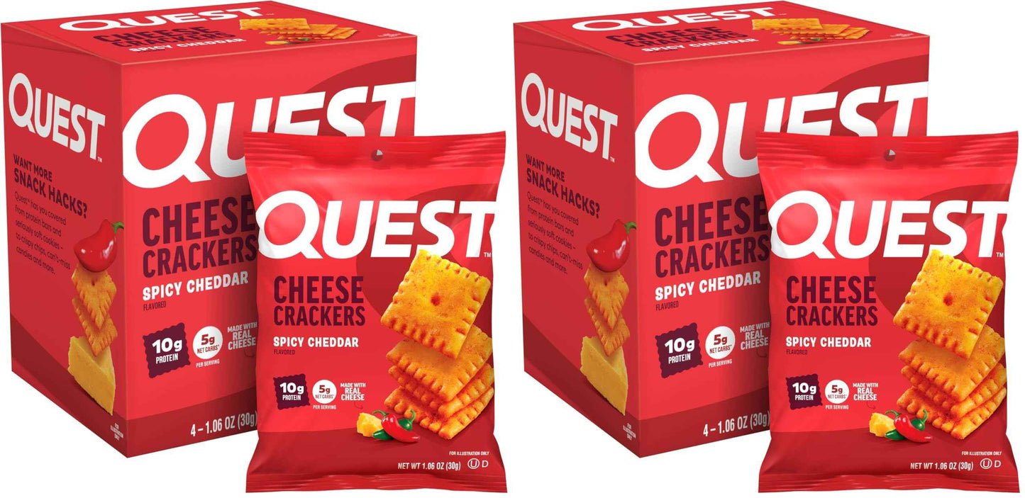 Quest Nutrition Cheese Crackers, 10g Protein, 5g Net Carbs, 1g Sugar, Made with Real Cheese, High Protein Snack
