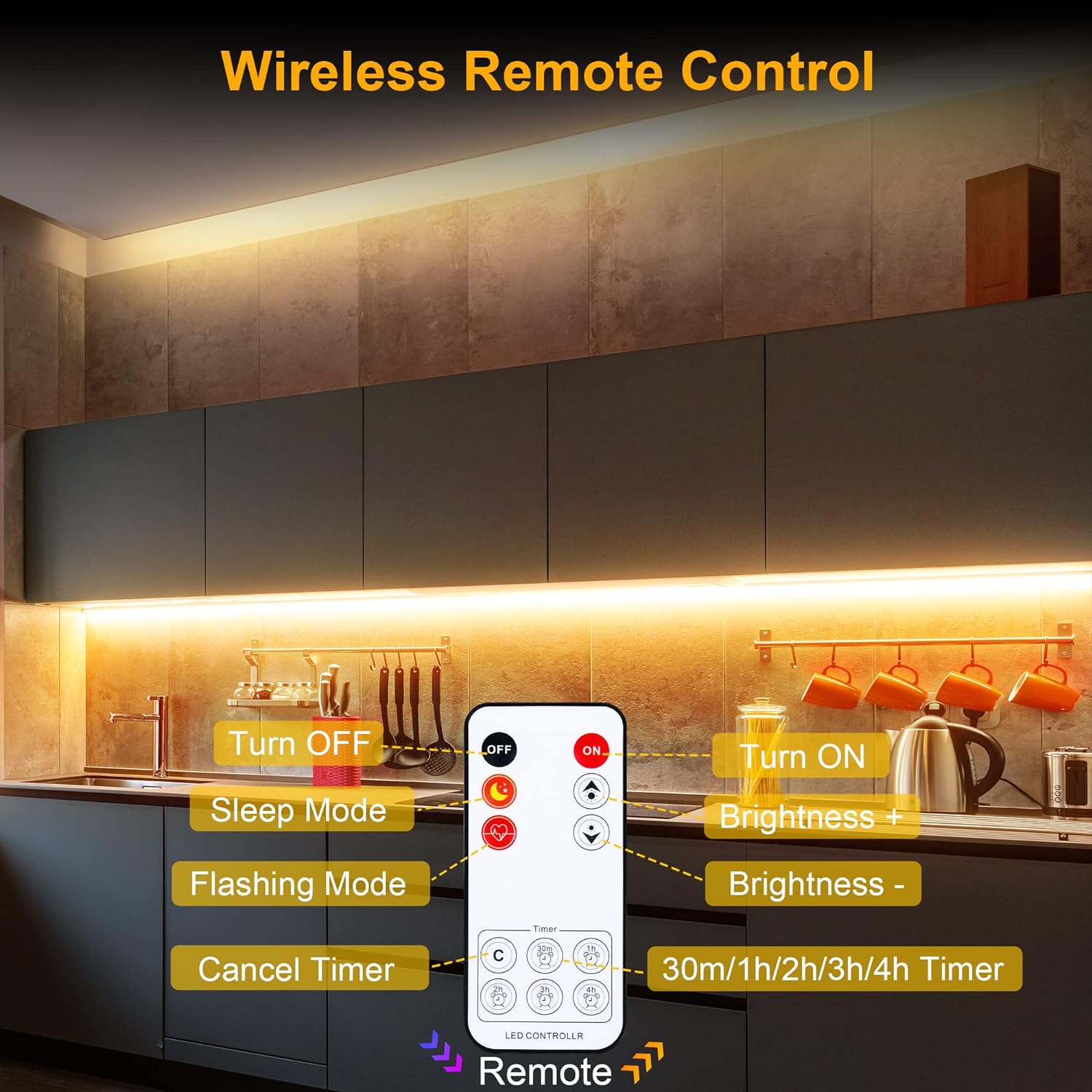 LAFULIT_Under_Cabinet_Lighting_Kit,_13FT_/_16.4FT_Flexible_LED_Strip_Lights_with_Remote_&_Power_Adapter,_2700K–6000K_Warm/Neutral/Daylight_White_&_Multicolor_Options,_for_Kitchen_Cabinets,_Shelves,_Desks_&_Counters