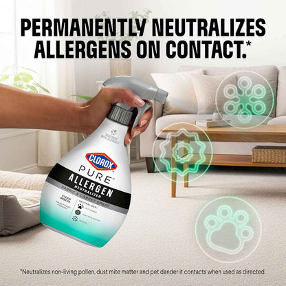 Clorox PURE Allergen Neutralizer Fabric and Carpet Spray, Clean Breeze, 26 Fluid Ounces