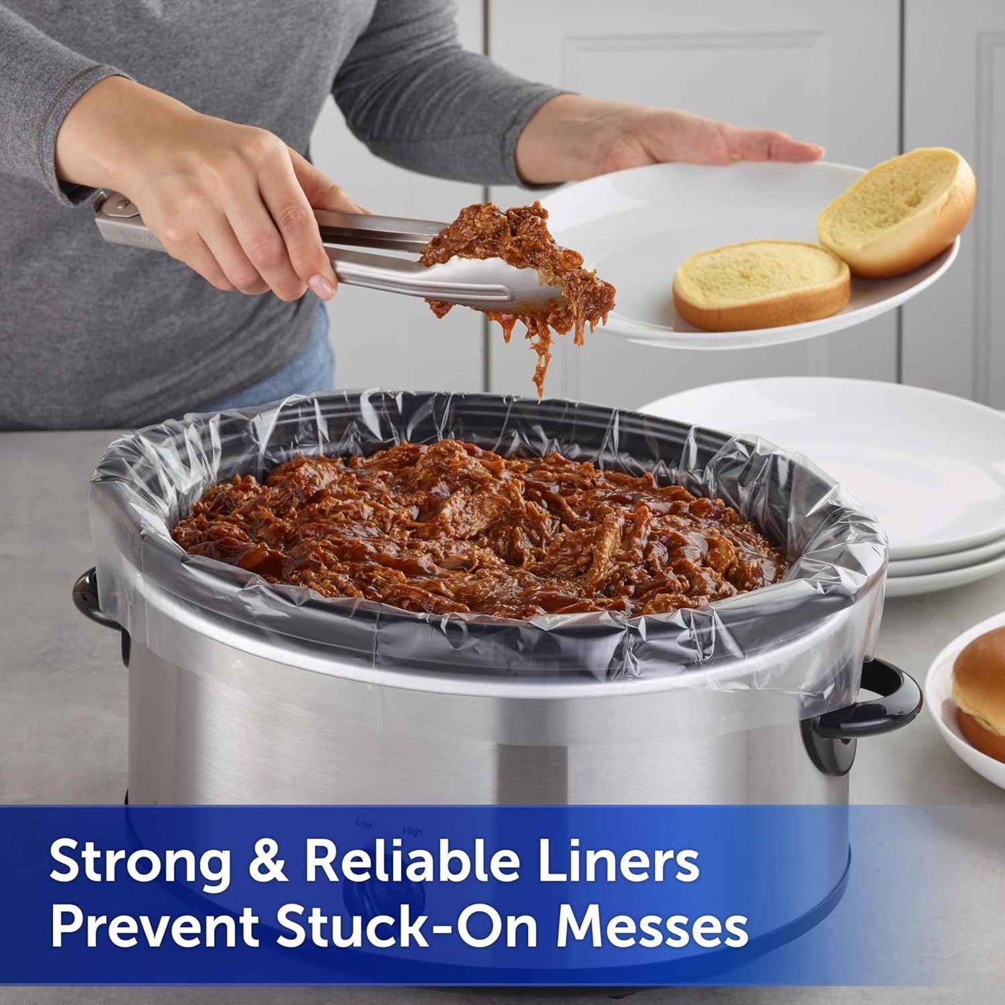 Reynolds Kitchens Bulk Slow Cooker Liners, Fits 3-8 Quart Round and Oval Slow Cookers, Regular Size, BPA-Free Nylon Blend Construction, Heat-Resistant Up to 400F, Prevents Stuck on Food