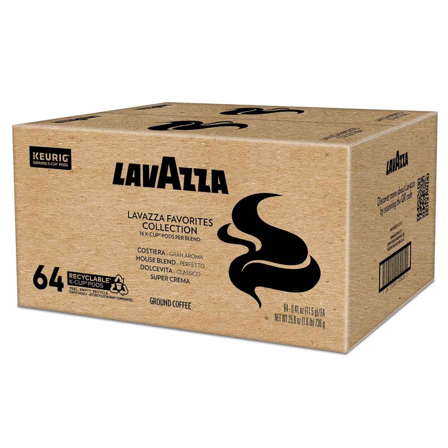 Lavazza Favorites Collection, Single Serve Keurig® K-Cup® Pods, Light and Medium Roast Coffees