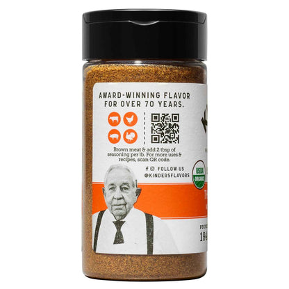 Kinder's Organic The Taco Blend Seasoning, 5 Oz, Lime, Chili & Spice Blend, USDA Certified Organic, MSG Free, Great on Beef, Chicken, Seafood, Vegetables, and Pasta