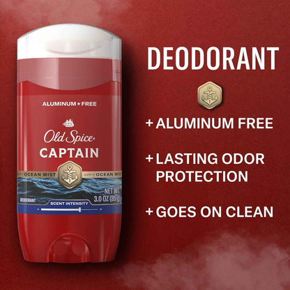 Old Spice Aluminum Free Deodorant for Men, 24/7 Odor Protection, 24/7 Freshness & Lasting Scent, Goes on Clean