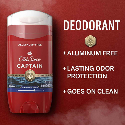 Old Spice Aluminum Free Deodorant for Men, 24/7 Odor Protection, 24/7 Freshness & Lasting Scent, Goes on Clean