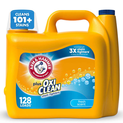 ARM & HAMMER Plus OxiClean Ultra Stain Fighters Liquid Laundry Detergent, Stain Remover for Clothes