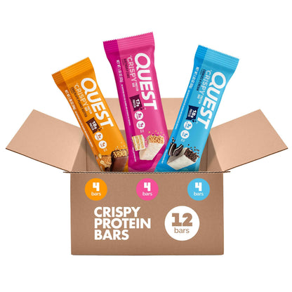 Quest Nutrition Crispy Cookies & Cream Hero Protein Bar, 18g Protein, 1g Sugar, 3g Net Carb, Gluten Free, Protein Snack, Keto Friendly, 12 Count