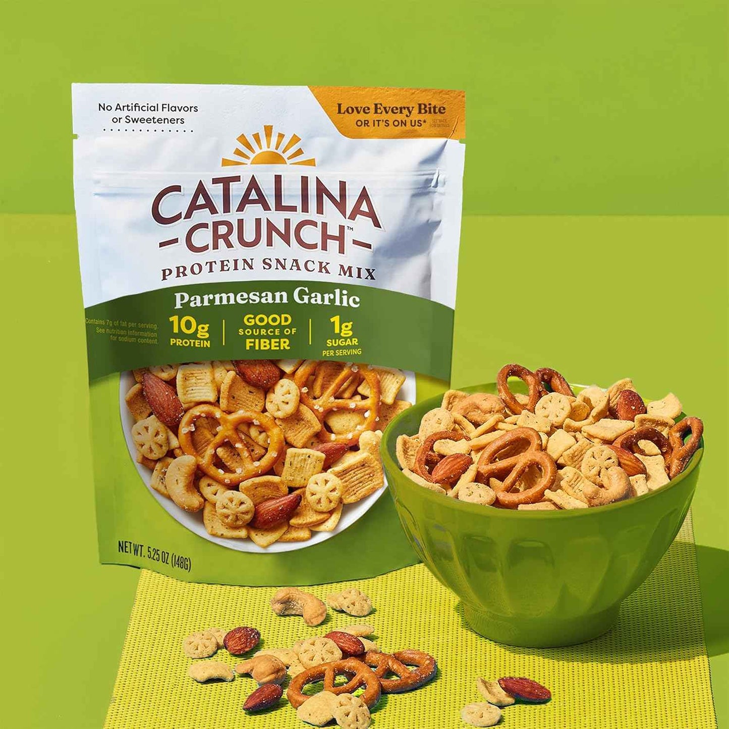 Catalina Crunch Protein Snack Mix - 10g Protein, 1g Sugar per Serving - Good Source of Fiber, Gluten Free - Parmesan Garlic, 5.25 Ounce Bag (Pack of 1)
