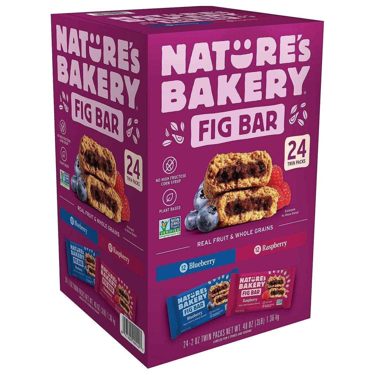 Nature's Bakery Whole Wheat Fig Bars, Real Fruit, Vegan, Non-GMO, Snack bar