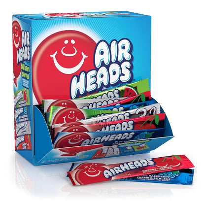 🎁 Airheads Candy Bars, Variety Bulk Box, Chewy Full Size Fruit Taffy, Gifts, Holiday, Parties, Concessions, Pantry, Non-Melting, Party, 60 Individually Wrapped Full Size Bars (100% off)