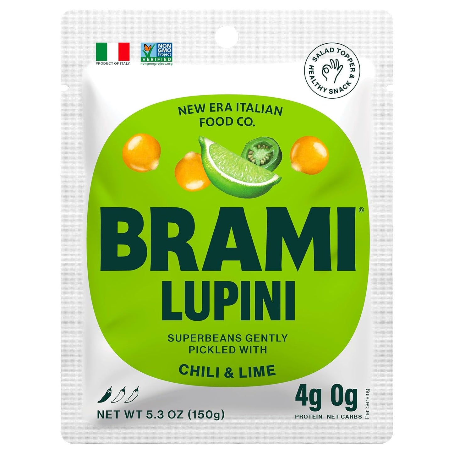 BRAMI_Lupini_Beans_Snack,_Chili_&_Lime,_7g_Plant_Based_Protein,_0g_Net_Carbs,_Vegan,_Vegetarian,_Keto,_Mediterranean_Diet,_Non_Perishable,_5.3_oz