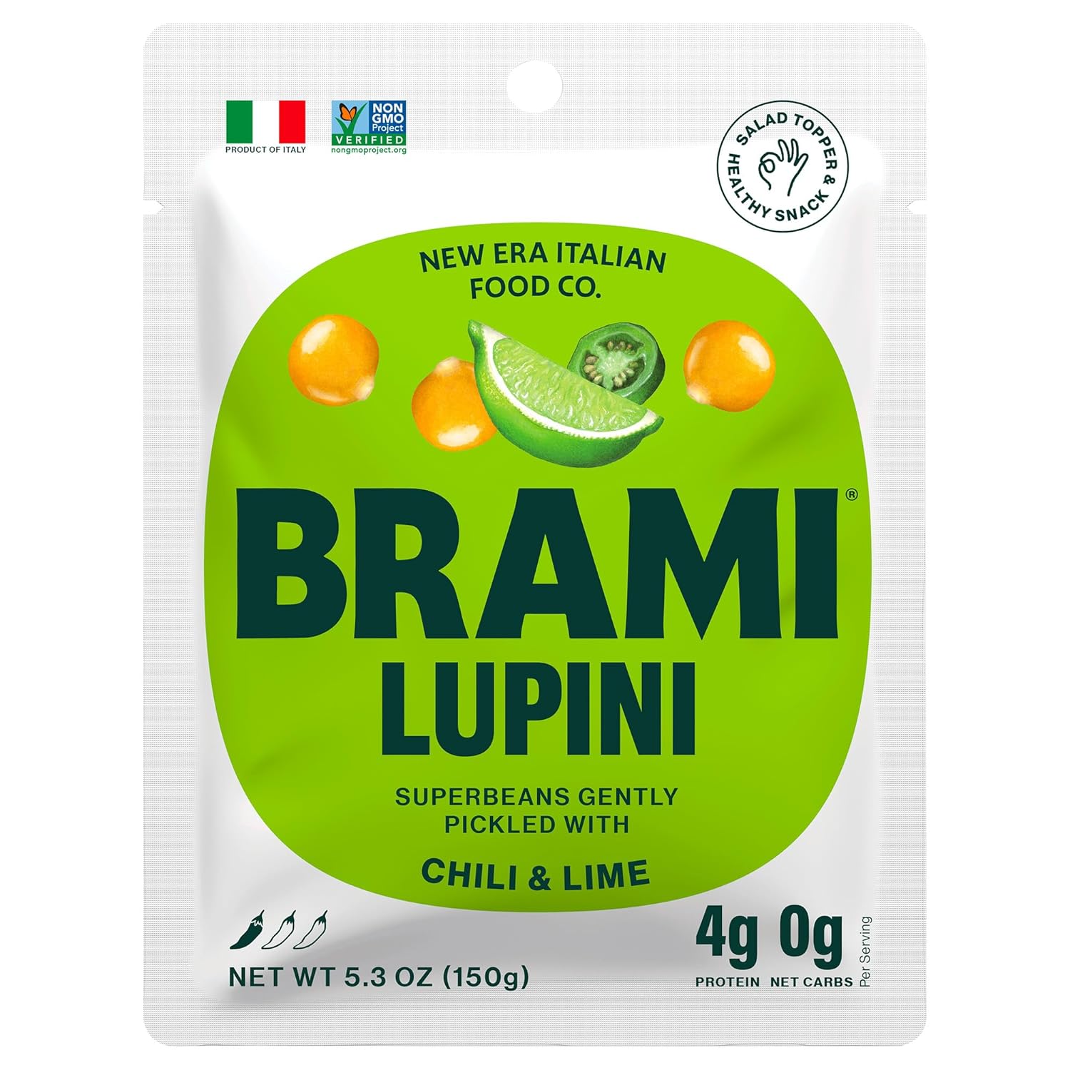 BRAMI_Lupini_Beans_Snack,_Chili_&_Lime,_7g_Plant_Based_Protein,_0g_Net_Carbs,_Vegan,_Vegetarian,_Keto,_Mediterranean_Diet,_Non_Perishable,_5.3_oz