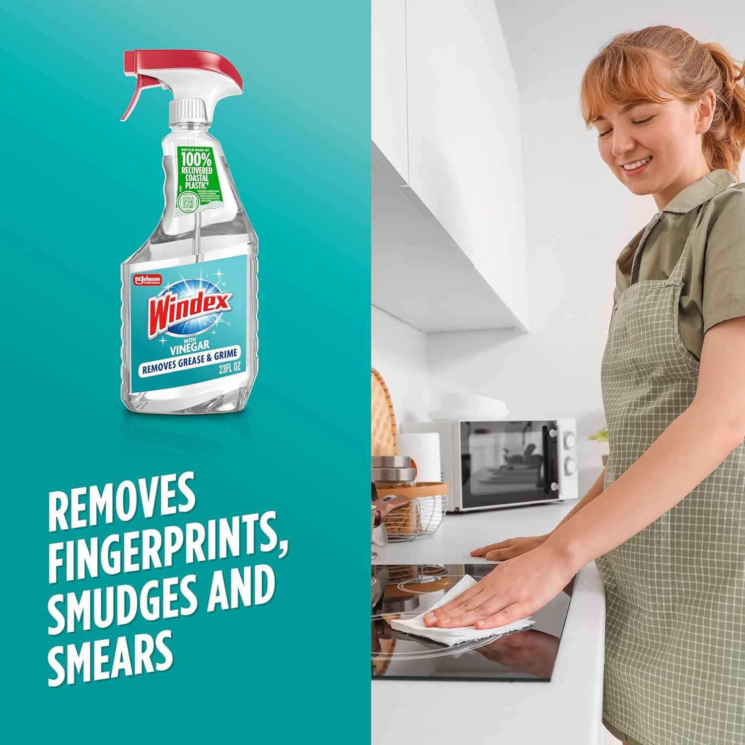 Windex Vinegar Glass and Surface Cleaner Spray Bottle, Packaging Designed to Prevent Leakage and Breaking, Surface Cleaning Spray