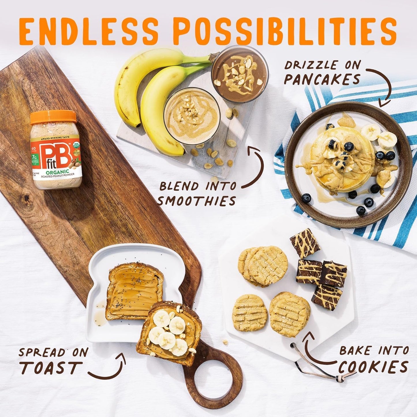 PBfit_8_Ounce_Organic_Peanut_Butter_Powder,_Powdered_Peanut_Spread_from_Real_Roasted_Pressed_Peanuts,_7g_of_Protein_7%_DV,_Gluten-Free,_60_calories,_87%_less_fat_(Pack_of_1)
