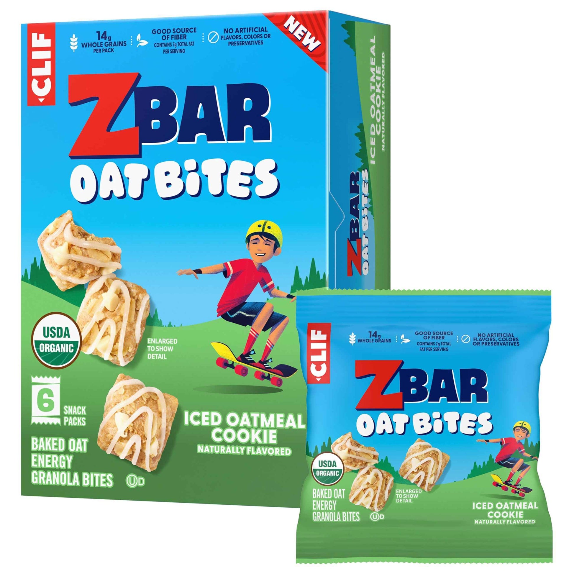 Zbar Oat Bites - Baked Oat Energy Granola Bites - USDA Organic Snacks for Kids - 14g Whole Grains (6 Snack Packs)