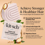 Kitsch Argan Oil Conditioner Bar – Repairing Hair Conditioner for Damaged Hair, Anti-Frizz – Strengthening, Moisturizing Hair Care – Paraben, Silicone & Sulfate-Free – Made in USA - 2.7 oz