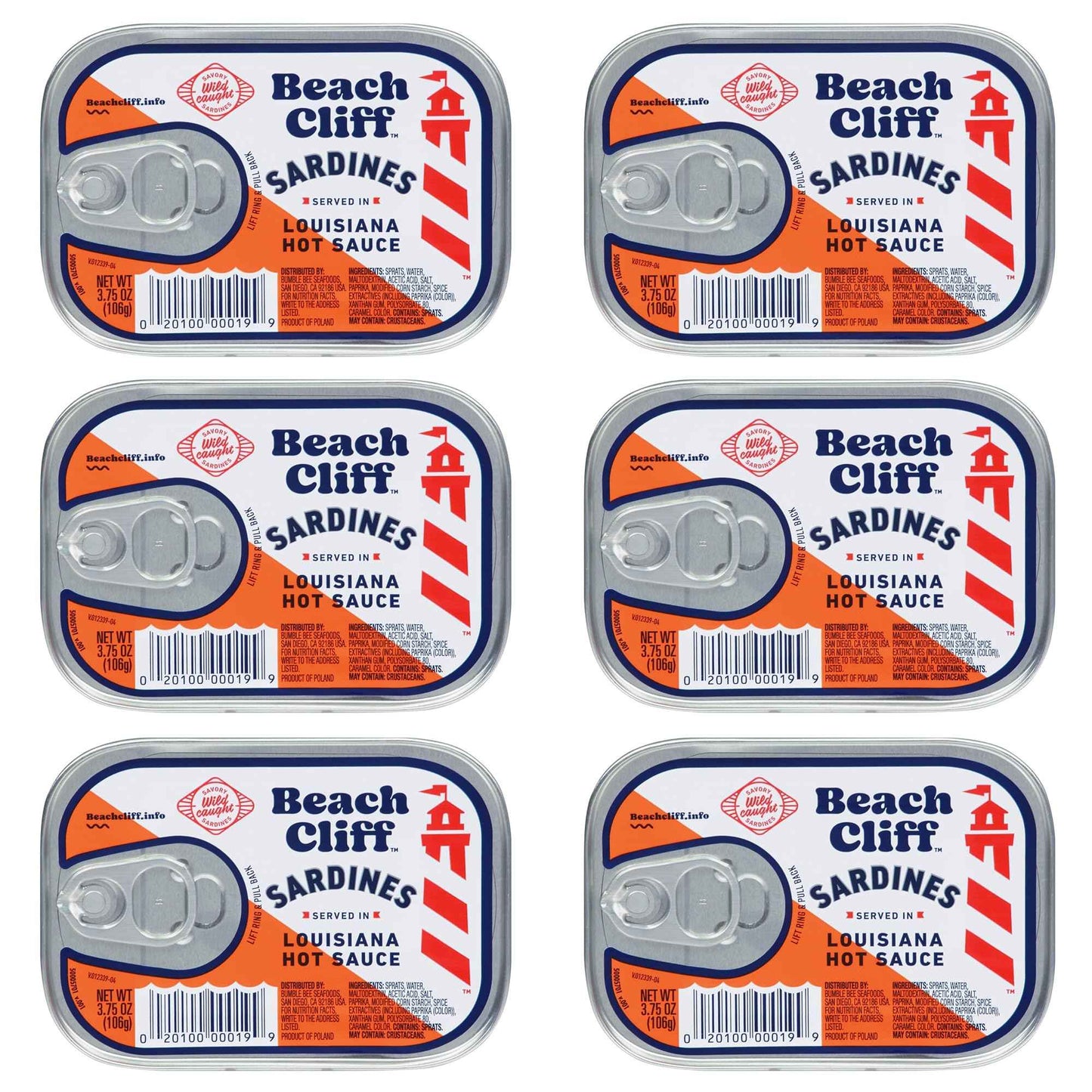 Beach Cliff Wild Caught Sardines, 3.75 oz Can - 13g Protein per Serving - Gluten Free, Keto Friendly - Great for Pasta & Seafood Recipes