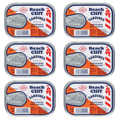 Beach Cliff Wild Caught Sardines, 3.75 oz Can - 13g Protein per Serving - Gluten Free, Keto Friendly - Great for Pasta & Seafood Recipes