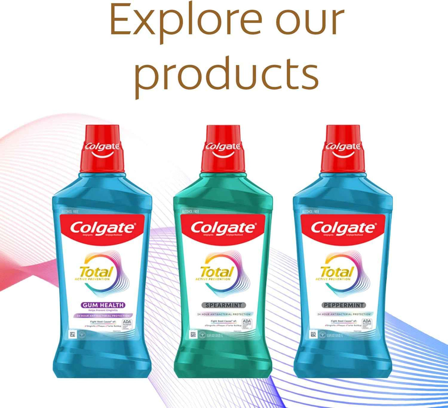 Colgate Total Alcohol Free Mouthwash, Helps Prevent Gingivitis and Plaque