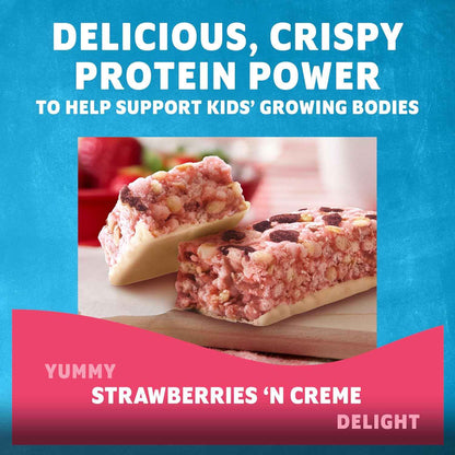 Zbar Protein - Strawberries 'N Creme - Crispy Snack Bars - Made with Organic Oats - Non-GMO - 5g Protein - Gluten Free Protein Bars (5 Pack)